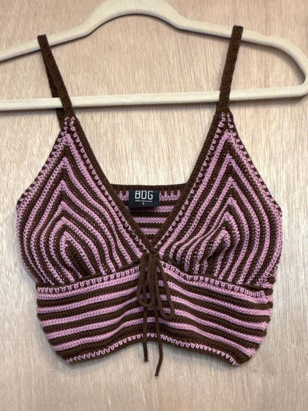 BDG Urban Outfitters Gigi Striped y2k Crochet Crop Top Size L